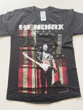NWT Authentic Hendrix Black Graphic Tee Jimi Hendrix Band Size Small (KB10)